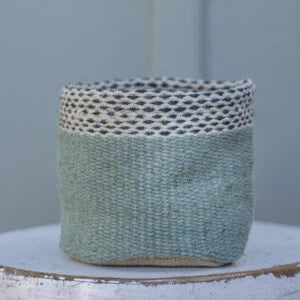 Small Duck Egg Jute Plant Pot Cover