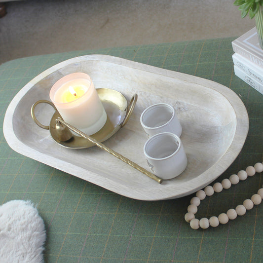 Whitewashed Mango Wood Trough