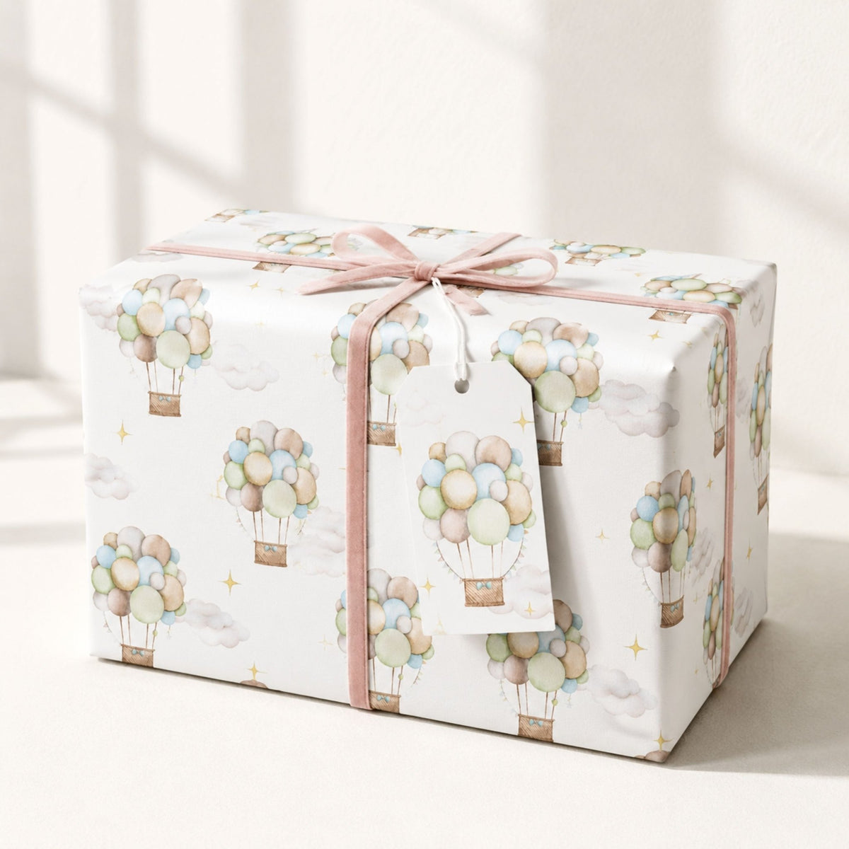 Pastel Hot Air Balloon Gift Wrap | Larger Sheets & 2m Roll - Mac and Lilly