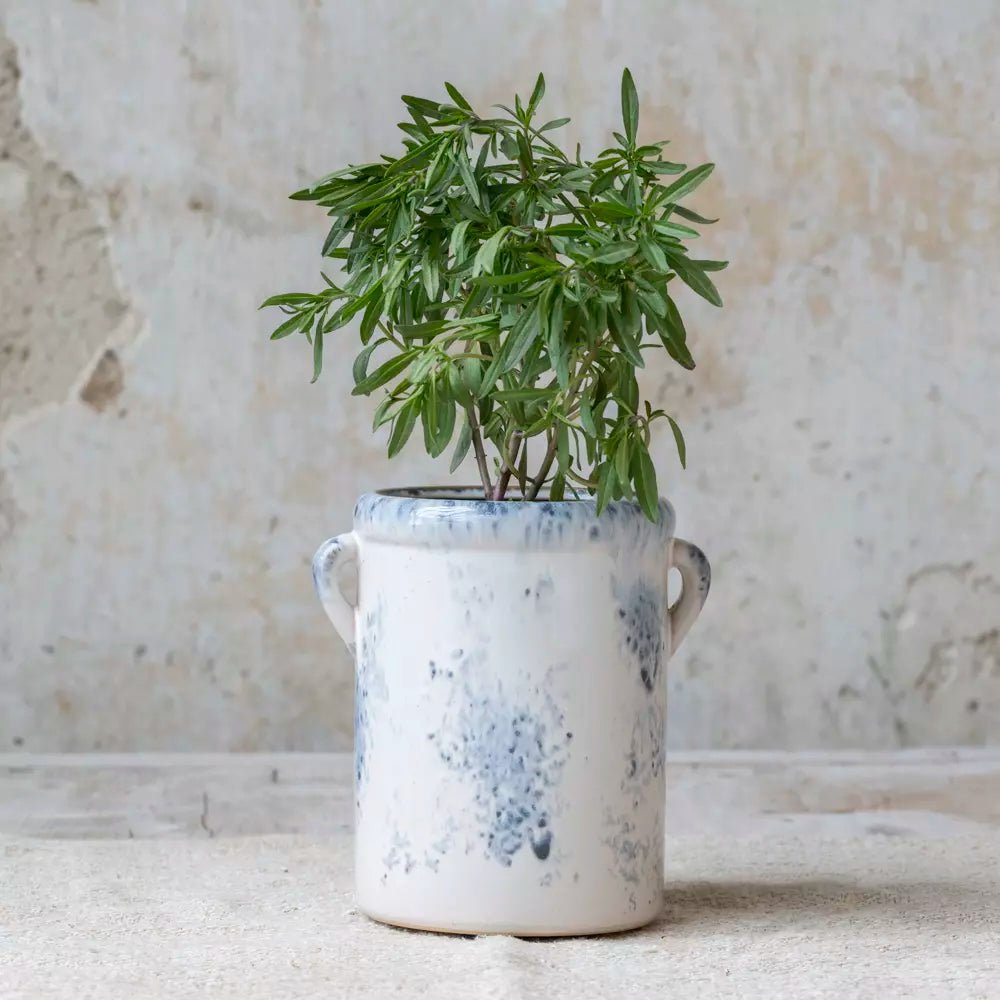 Cassis Stoneware Pot – Blue & White - Mac and Lilly