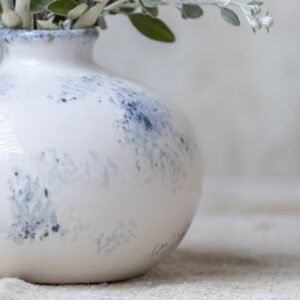 Cassis Short Stem Vase – Blue & White - Mac and Lilly