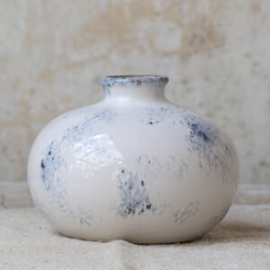 Cassis Short Stem Vase – Blue & White - Mac and Lilly