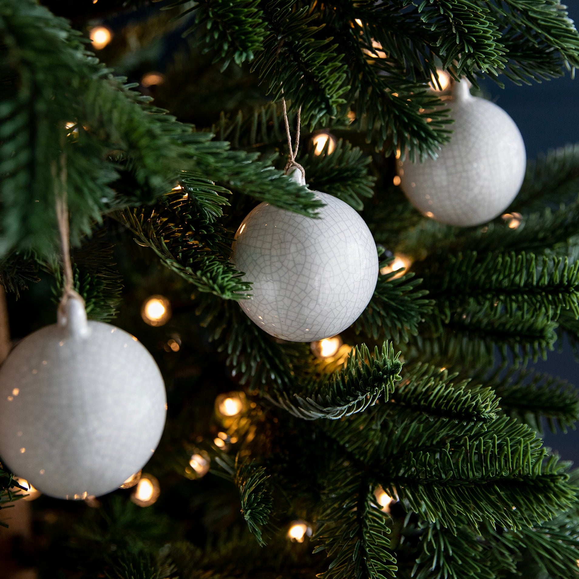 Crackled Glaze Christmas Baubles