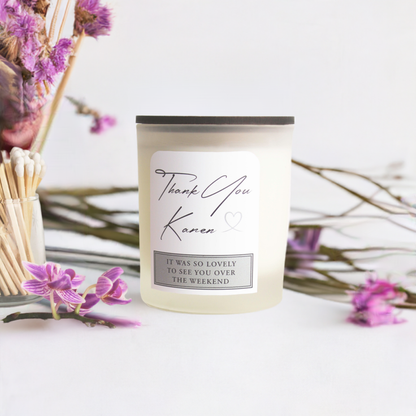 Thank You Personalised Candle - 45 hours Burn Time