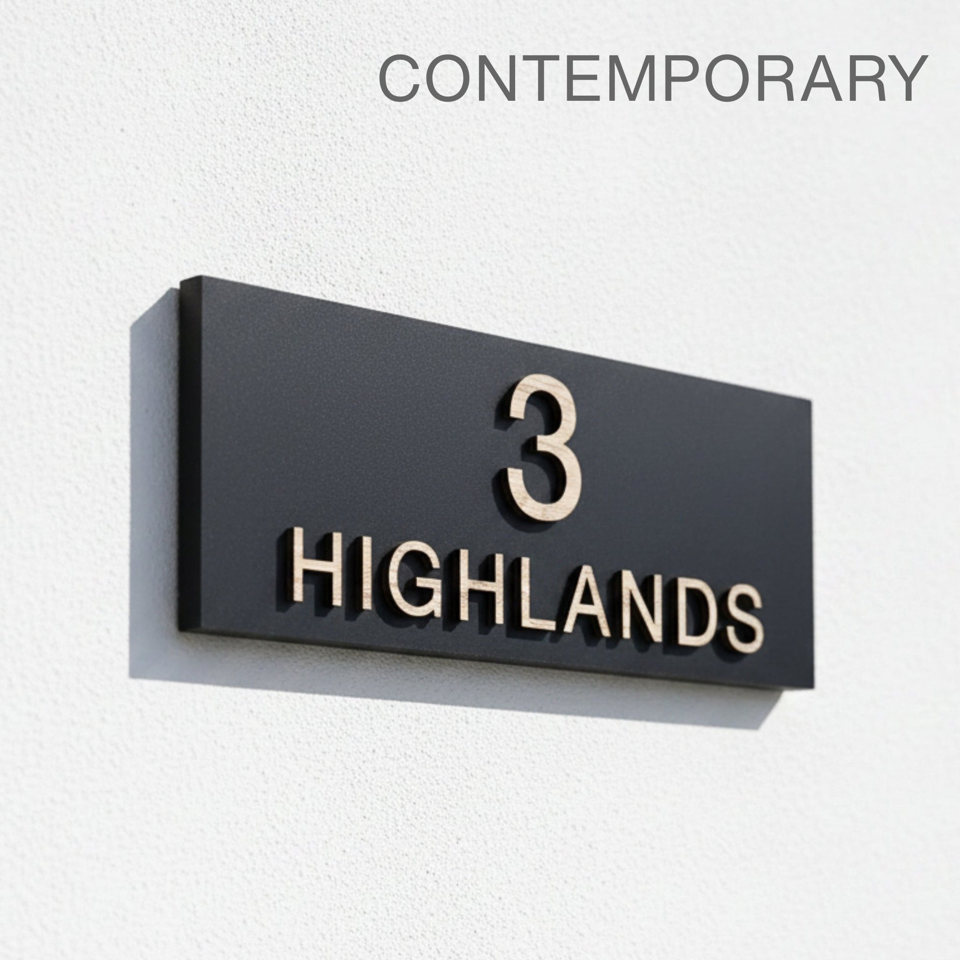 Classic Raised Letter House Sign | Modern Black Address Sign | Mac & Lilly UK Sign Makers - Mac and Lilly