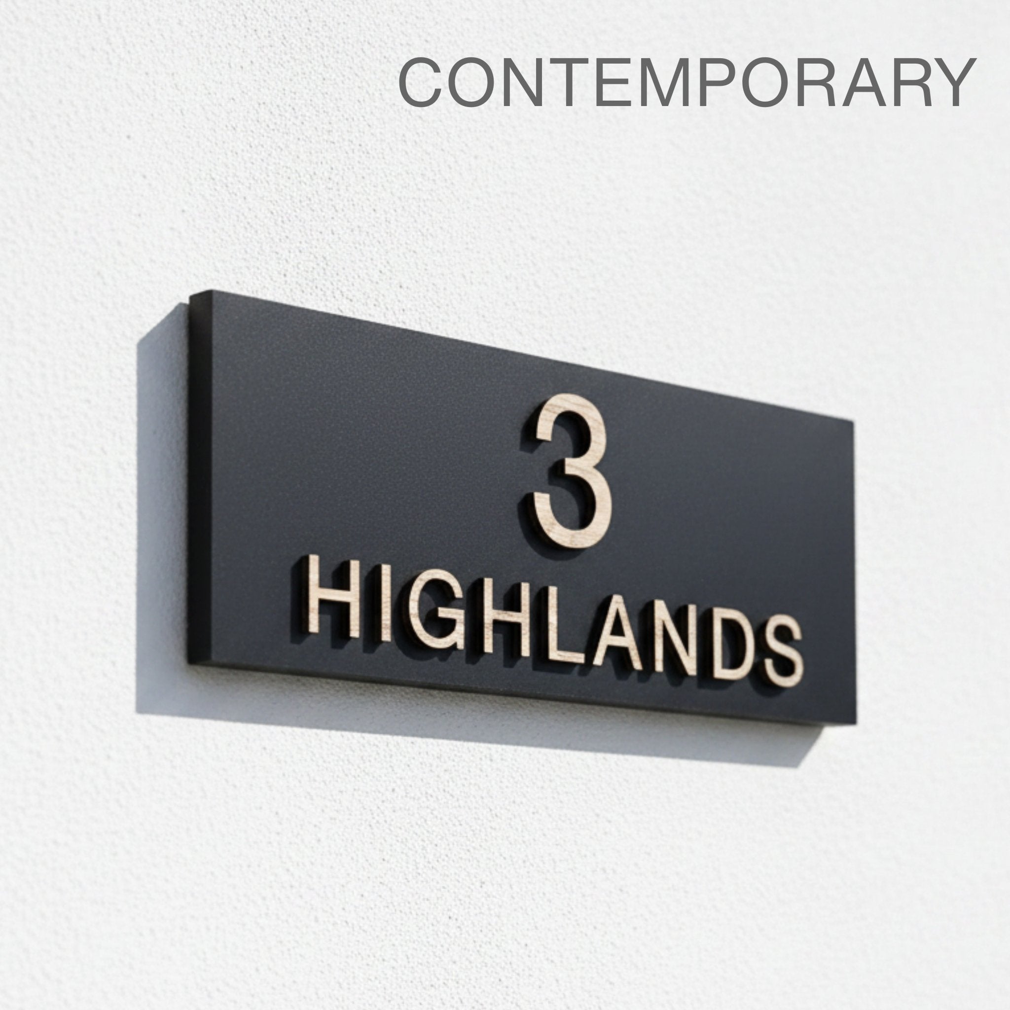 Classic Raised Letter House Sign | Modern Black Address Sign | Mac & Lilly UK Sign Makers - Mac and Lilly