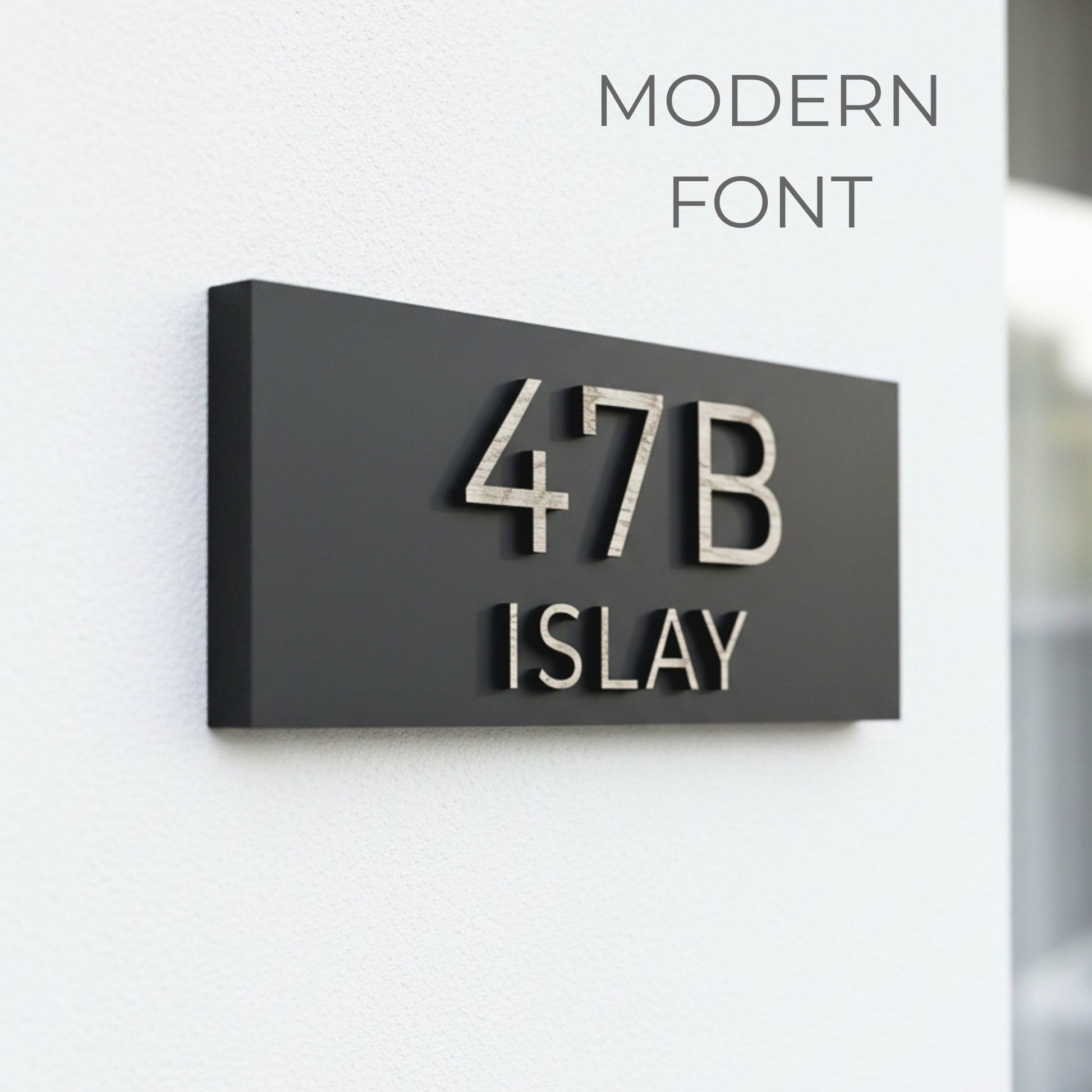 Classic Raised Letter House Sign | Modern Black Address Sign | Mac & Lilly UK Sign Makers - Mac and Lilly