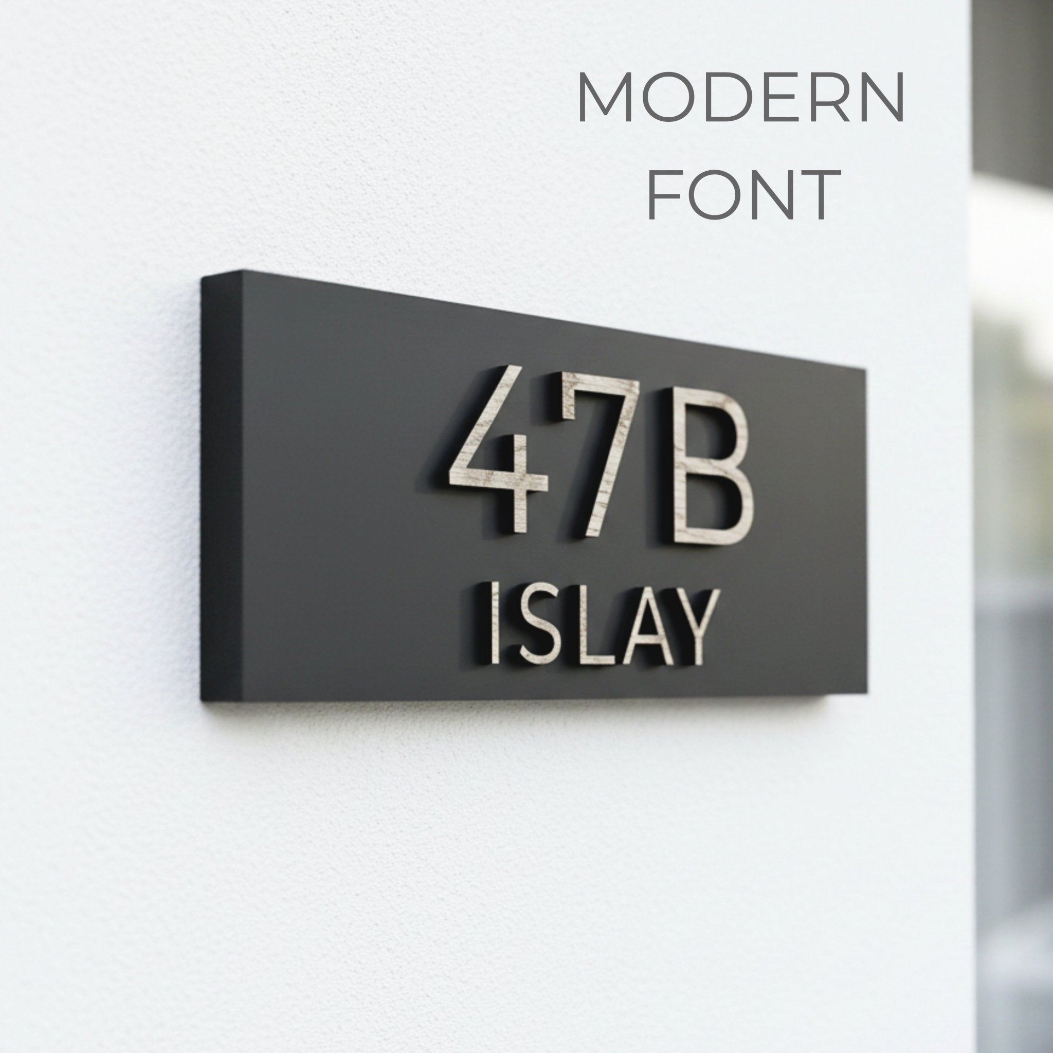 Classic Raised Letter House Sign | Modern Black Address Sign | Mac & Lilly UK Sign Makers - Mac and Lilly