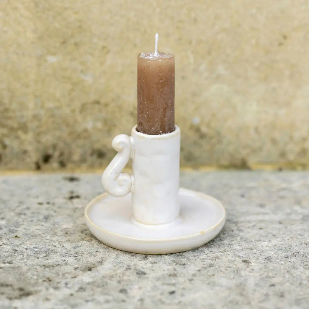 Ceramic Candle Holder with Handle - Mac and Lilly