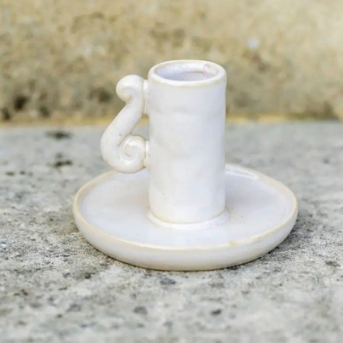 Ceramic Candle Holder with Handle - Mac and Lilly
