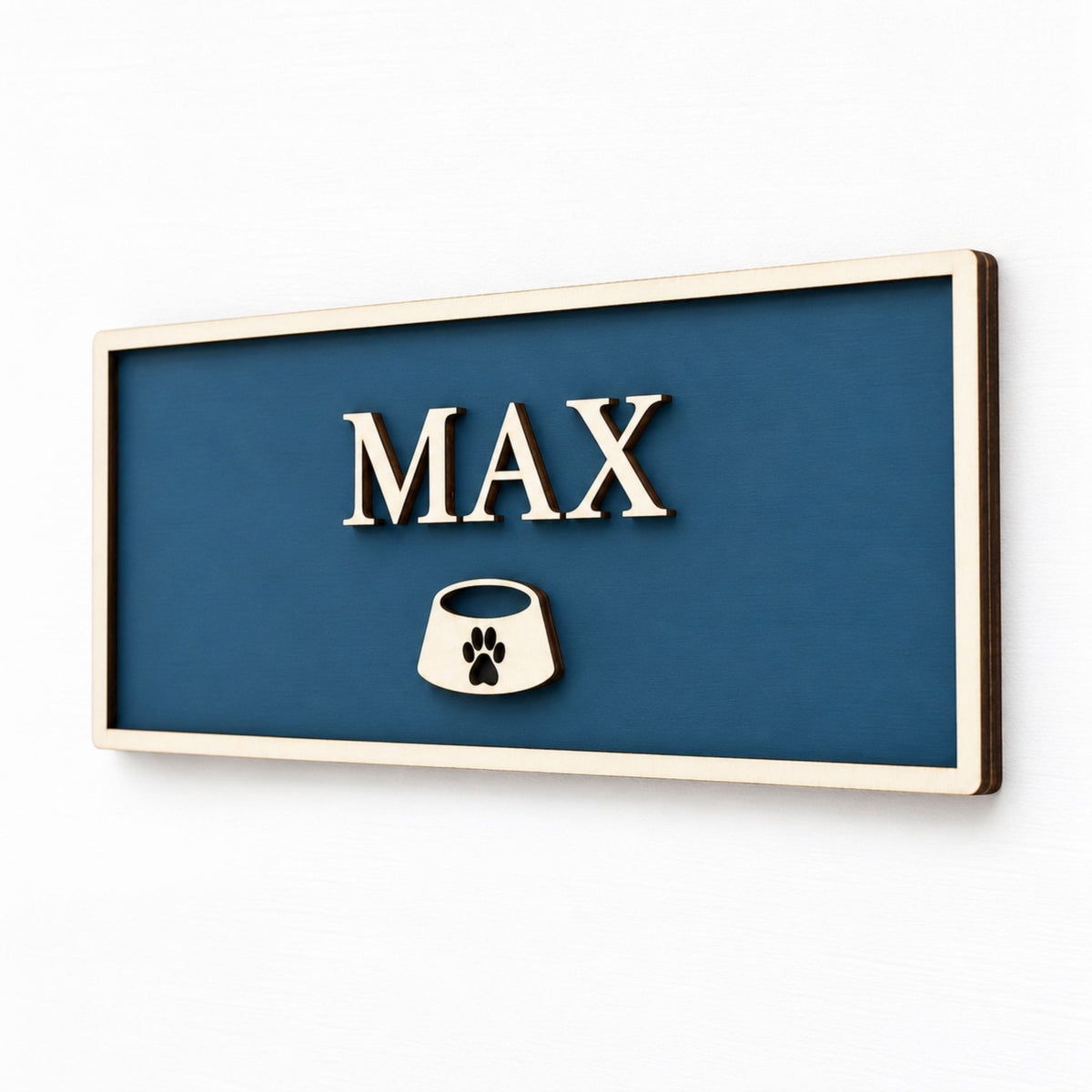 Personalised Wooden Dog Sign | Coloured Pet Name Plaque | Choice of Size, Font & Dog Icon - Mac and Lilly