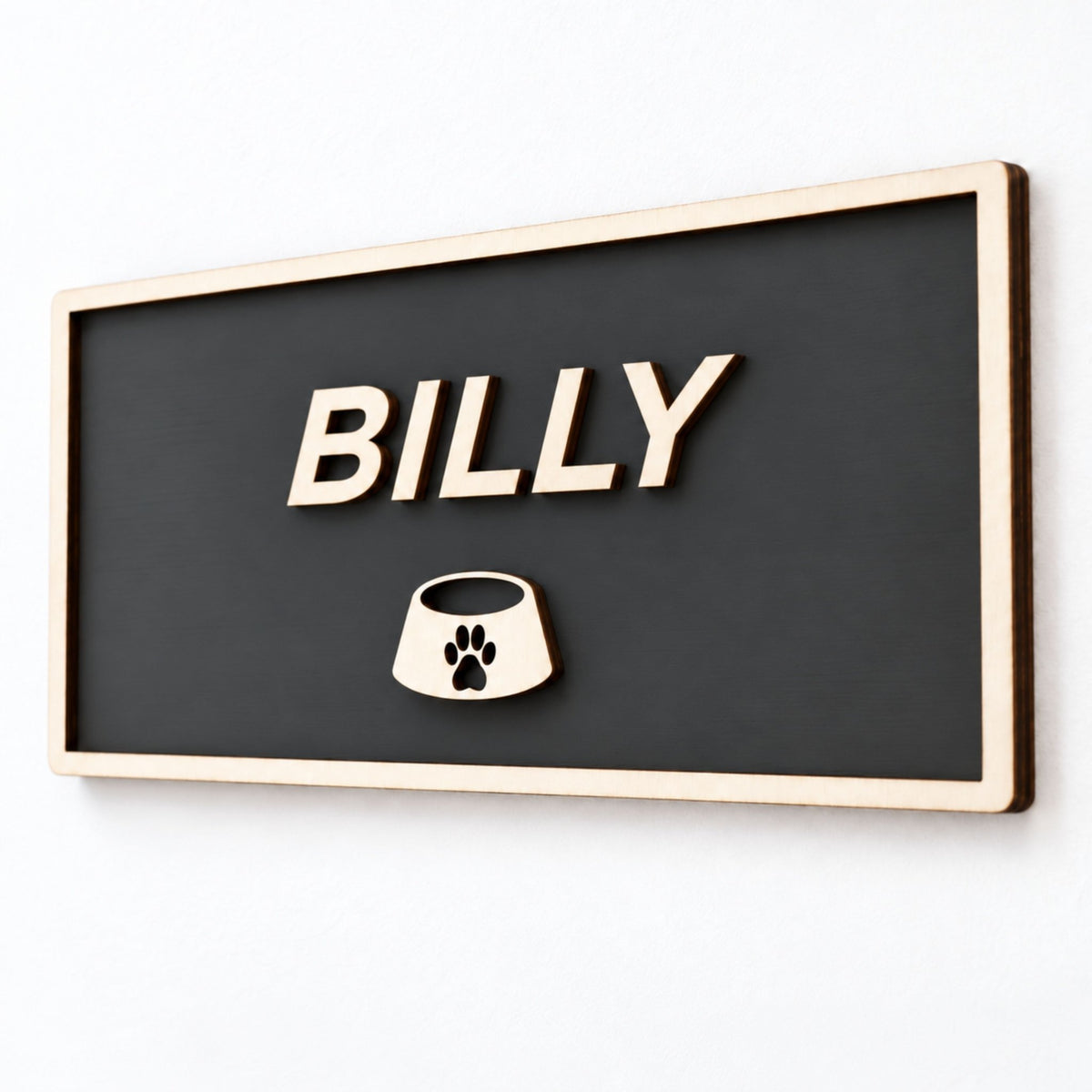 Personalised Wooden Dog Sign | Coloured Pet Name Plaque | Choice of Size, Font & Dog Icon - Mac and Lilly