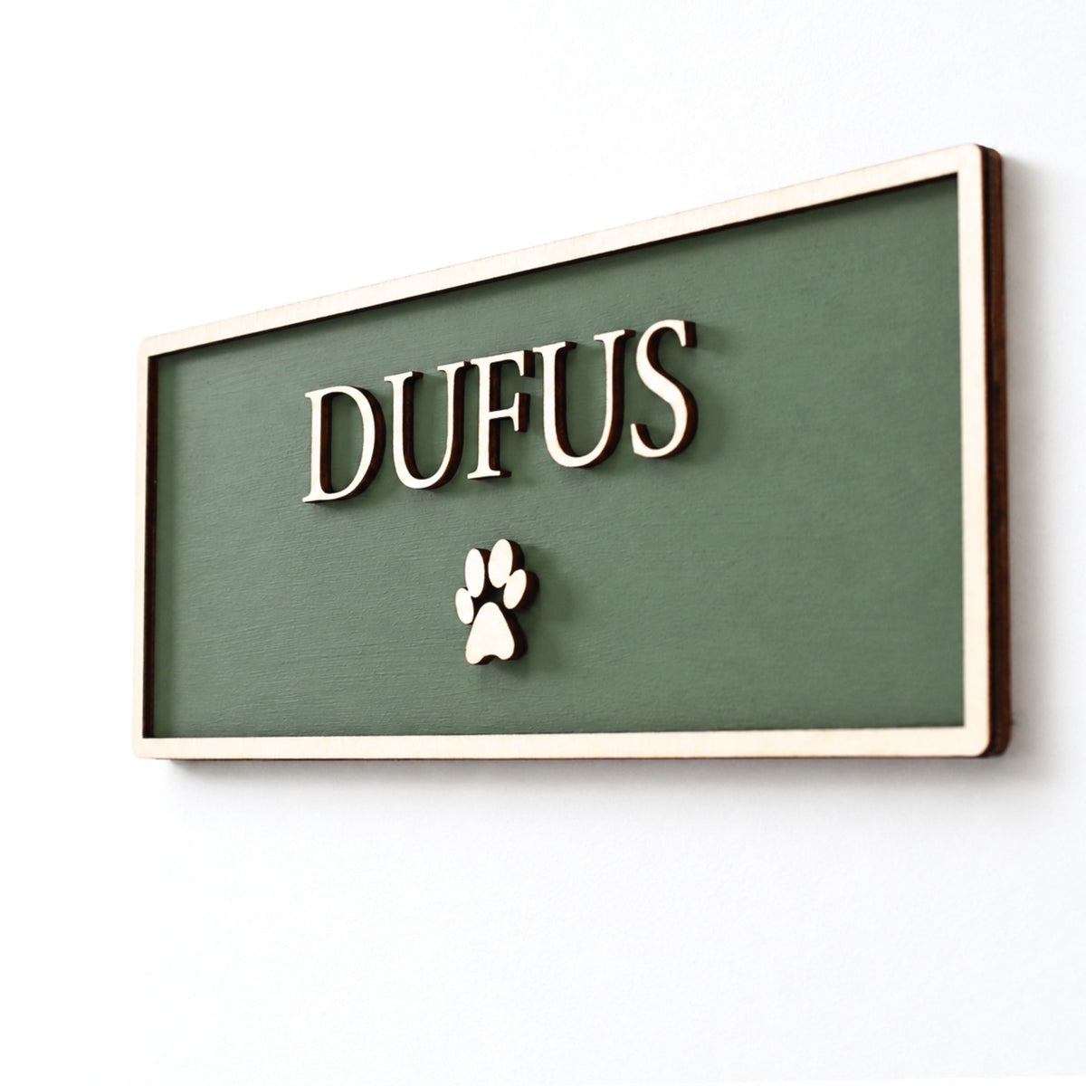 Personalised Wooden Dog Sign | Coloured Pet Name Plaque | Choice of Size, Font & Dog Icon - Mac and Lilly