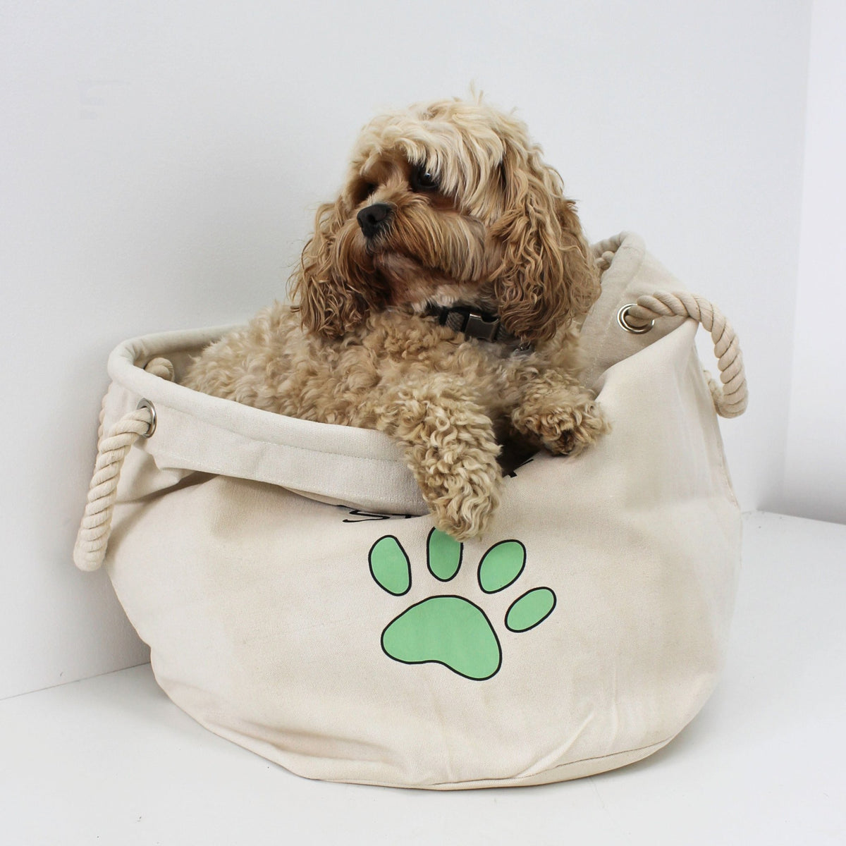 Personalised Dog Toy Storage Basket | Canvas Toy Trug - Mac and Lilly