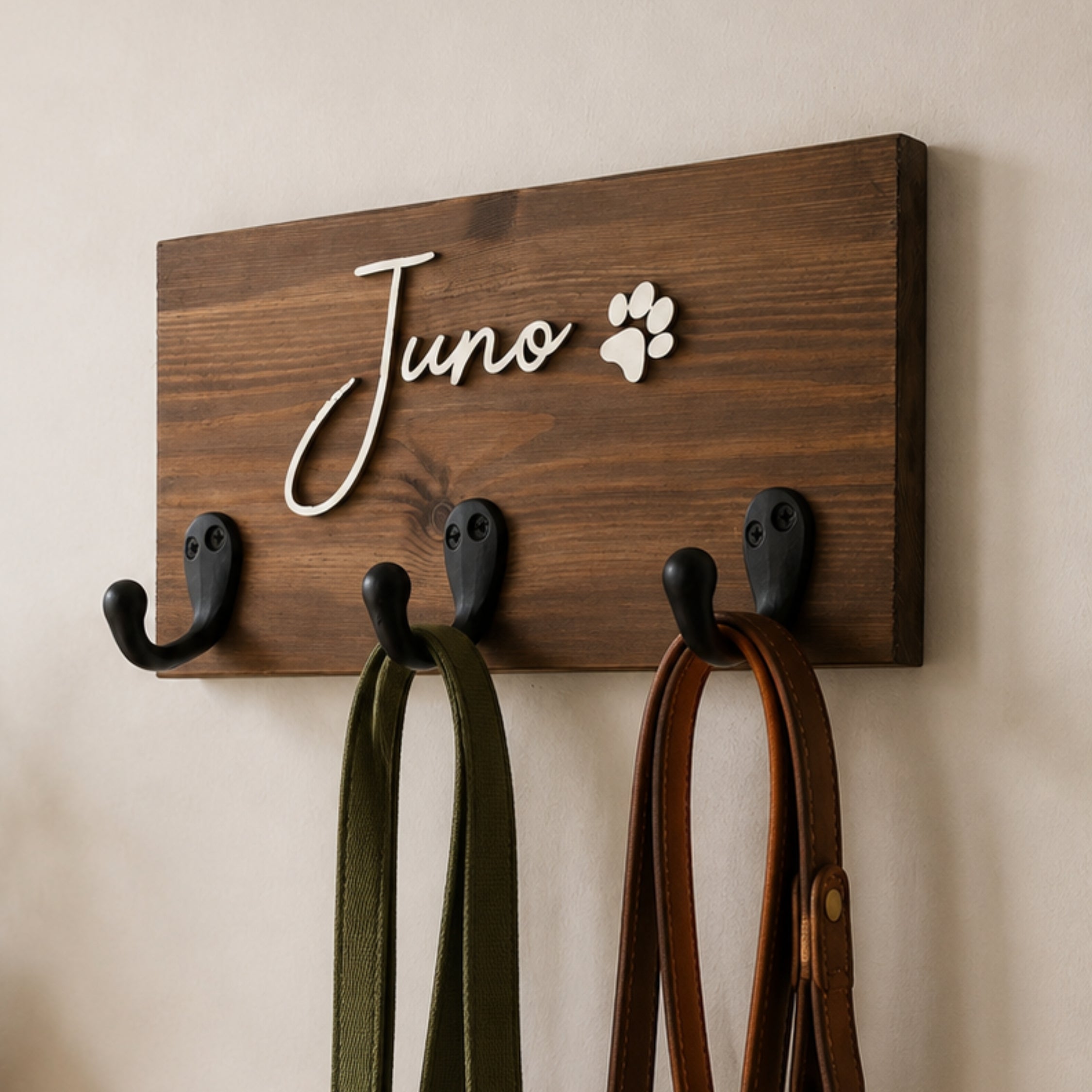 Personalised Dog Name Lead Holder | Raised Lettering