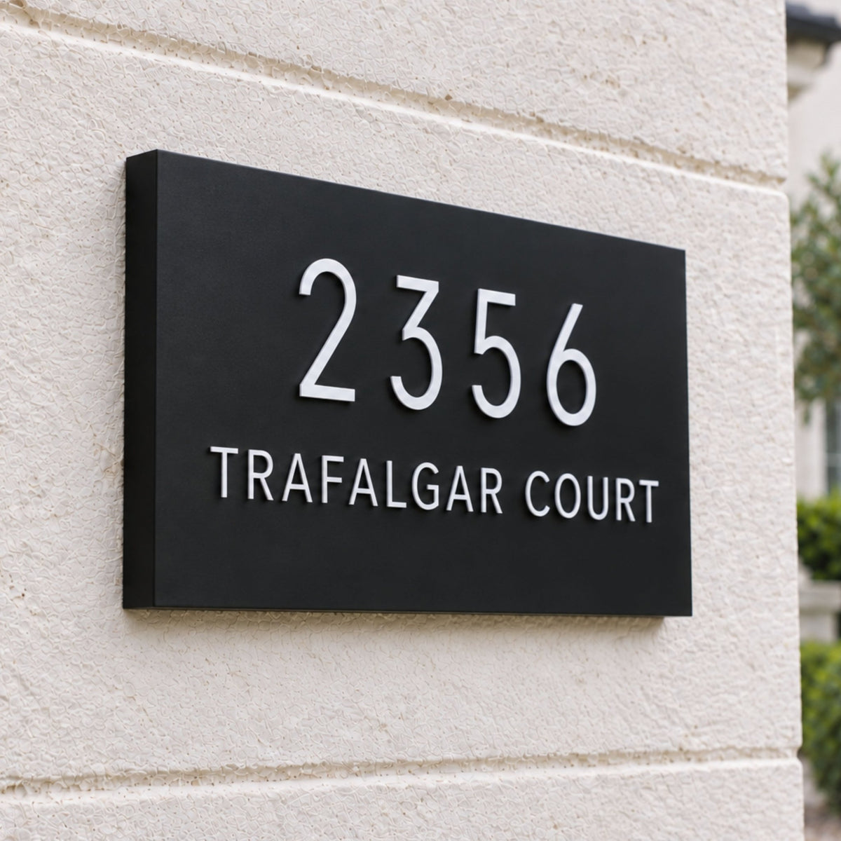 Large Handcrafted House Sign with Raised Design | Premium Address Plaque | Weatherproof Outdoor Sign - Mac and Lilly