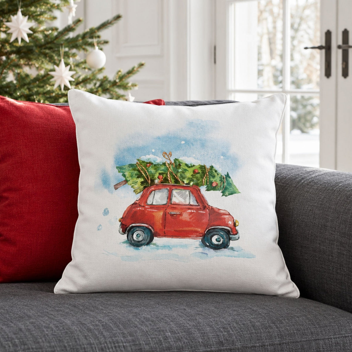 Driving Home for Christmas Car Cushion - Mac and Lilly