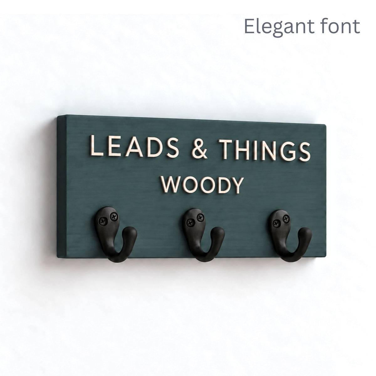 Personalised Wooden Dog Lead Holder with Raised Plywood Lettering | 2 Sizes - Mac and Lilly