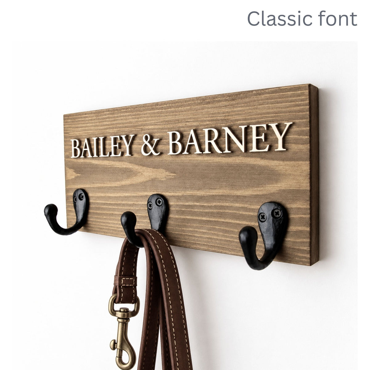 Personalised Dog Name Lead Holder | Raised Lettering - Mac and Lilly