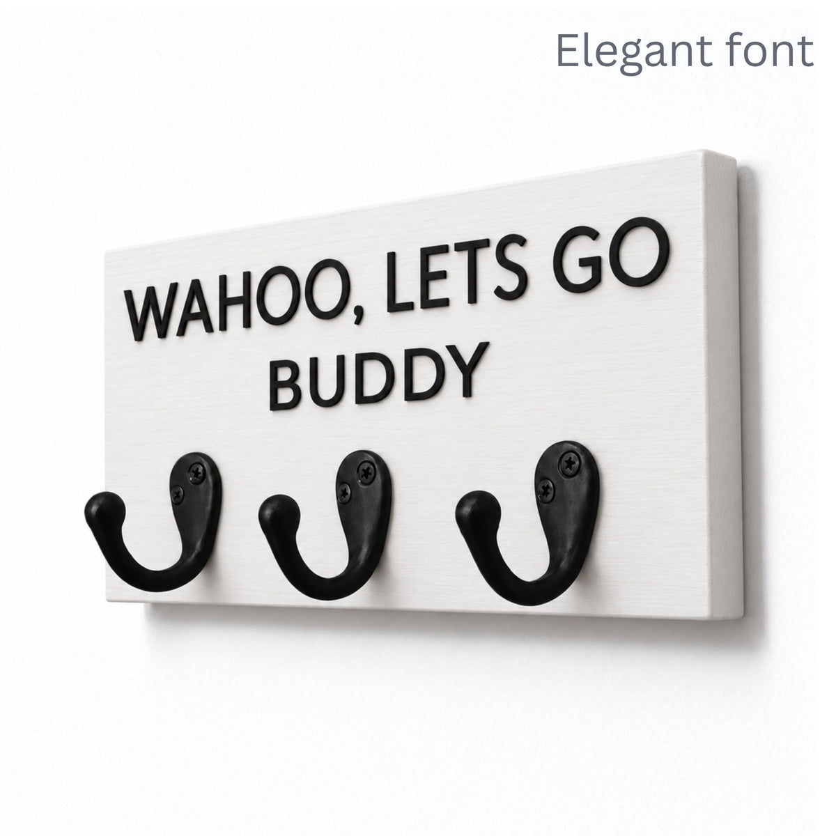 Personalised Wooden Dog Lead Holder with Black Raised Lettering| 2 Sizes - Mac and Lilly