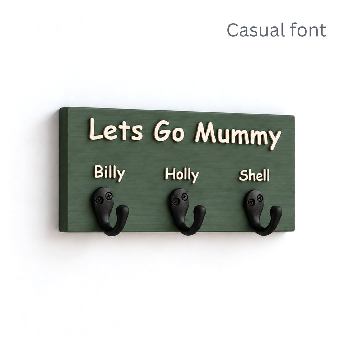 Personalised Wooden Dog Lead Holder with Raised Plywood Lettering | 2 Sizes - Mac and Lilly