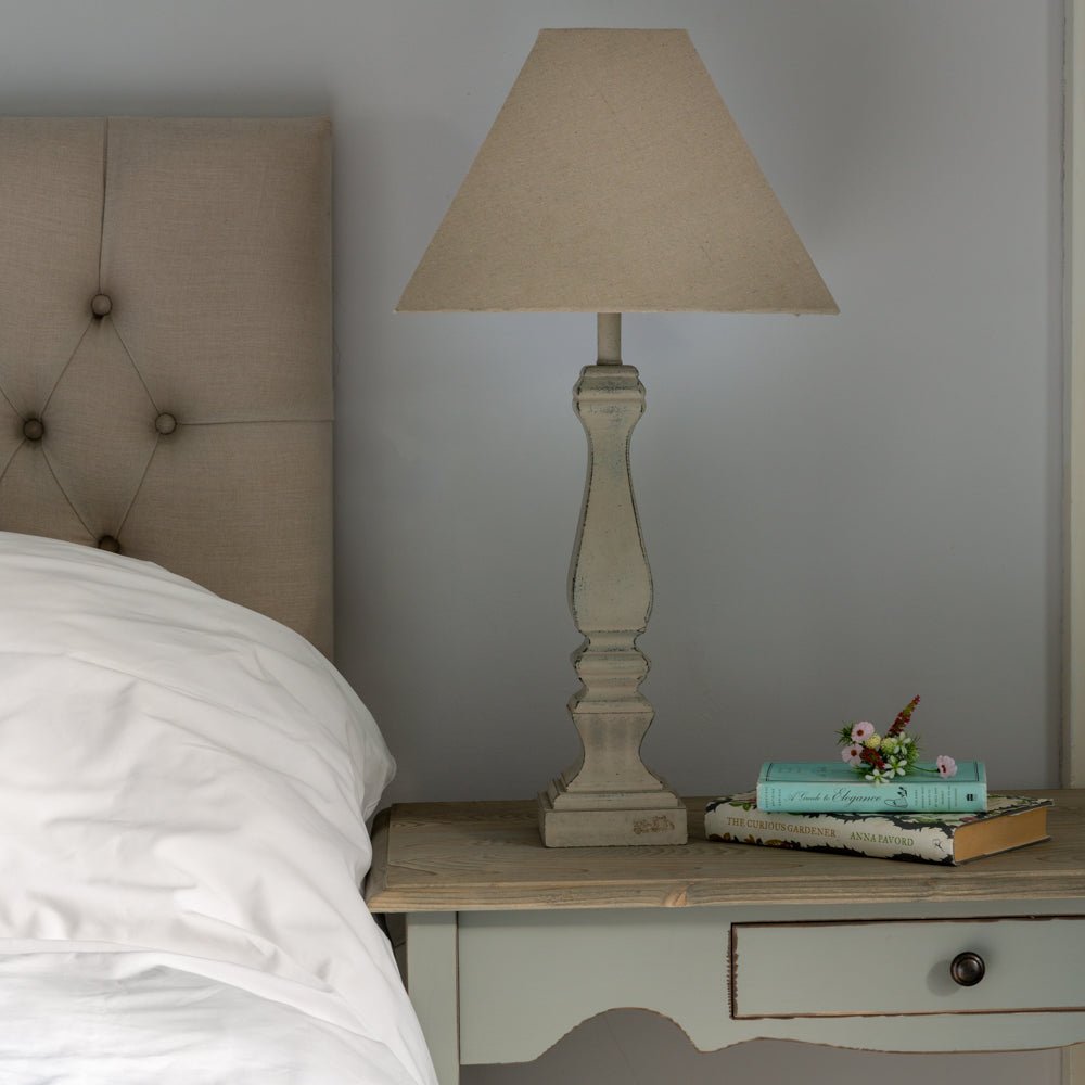 Sophia Table Lamp – French Grey with Contrasting Shade - Mac and Lilly