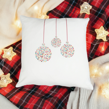 White Contemporary Bauble Cushion