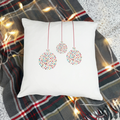 White Contemporary Bauble Cushion