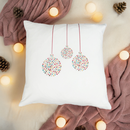 White Contemporary Bauble Cushion