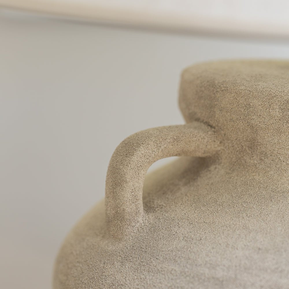 Amphora Stoneware Table Lamp – Cream Shade - Mac and Lilly
