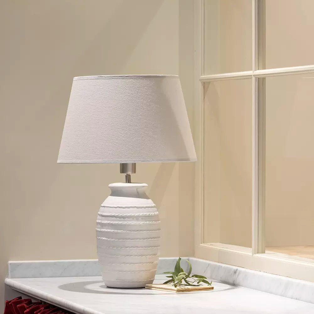 Millie Ceramic Table Lamp – Cream Shade - Mac and Lilly