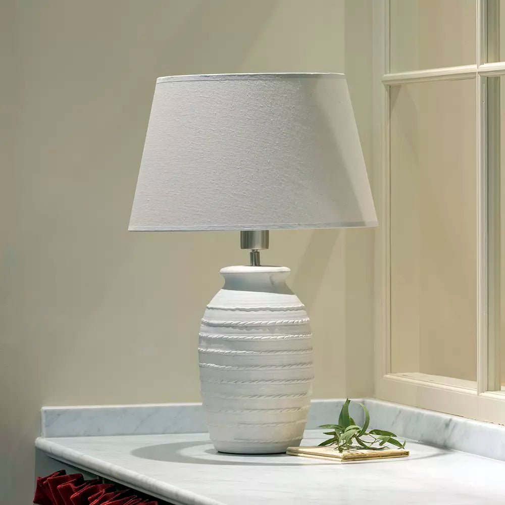 Millie Ceramic Table Lamp – Cream Shade - Mac and Lilly
