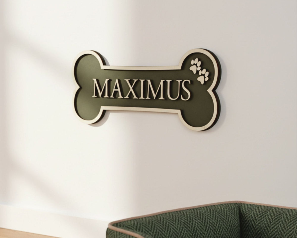 Personalised Dog Bone Wall Sign | Colour Collection - Mac and Lilly