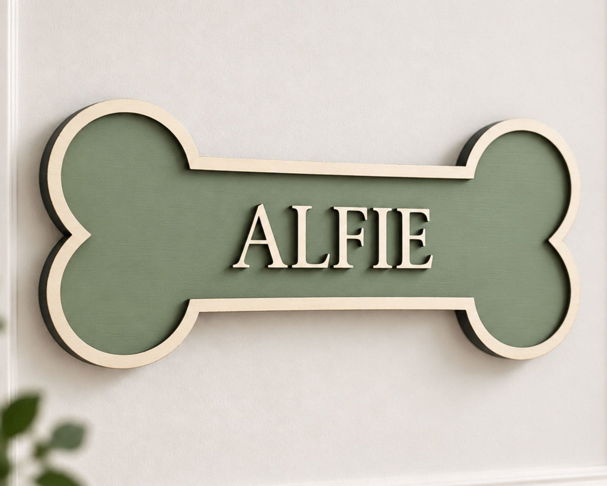 Personalised Dog Bone Wall Sign | Colour Collection - Mac and Lilly