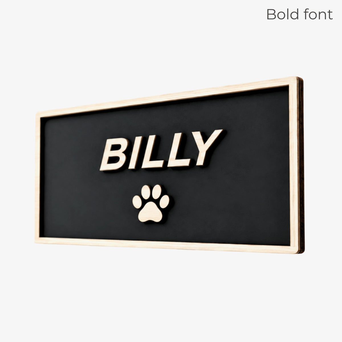 Personalised Wooden Dog Sign | Coloured Pet Name Plaque | Choice of Size, Font & Dog Icon - Mac and Lilly