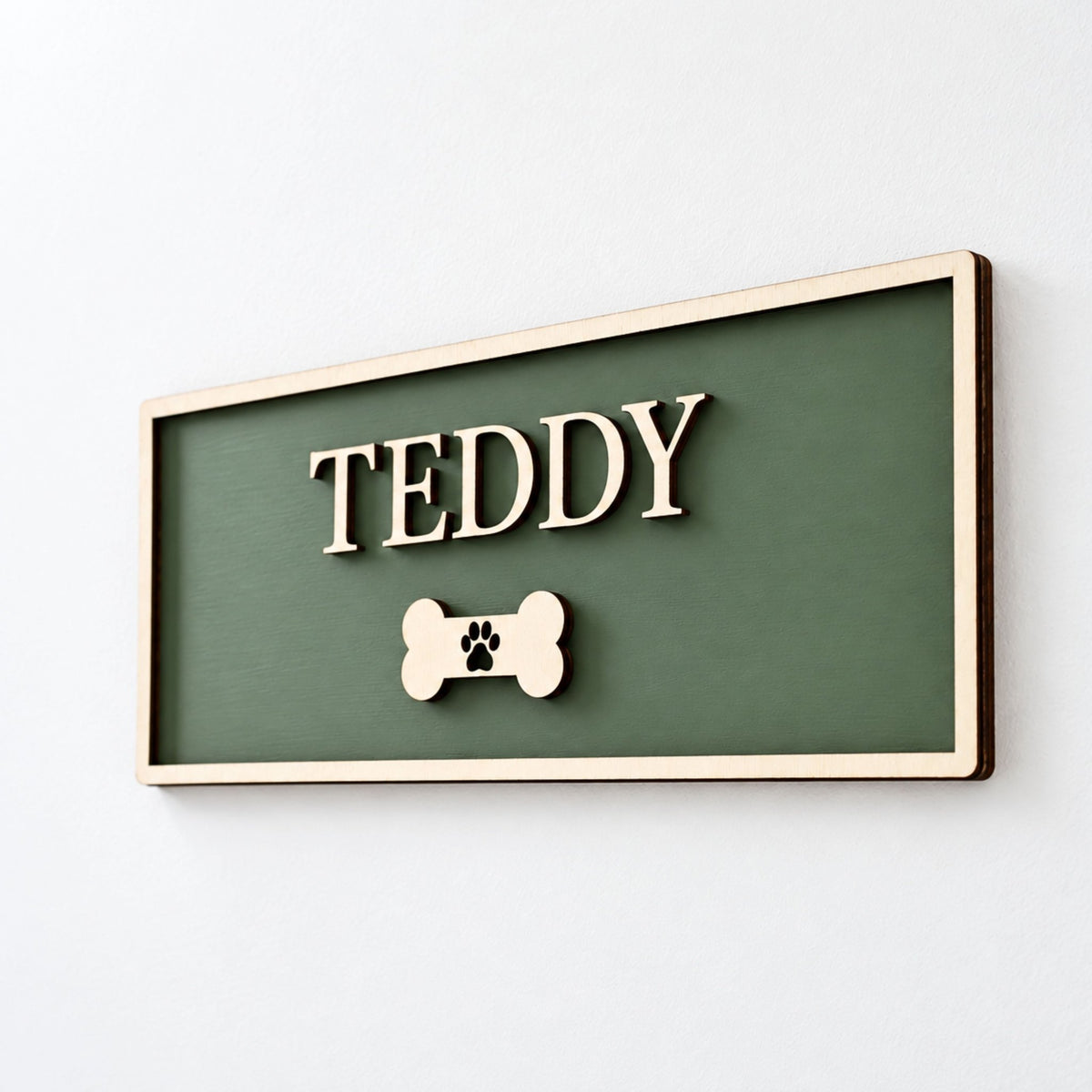 Personalised Wooden Dog Sign | Coloured Pet Name Plaque | Choice of Size, Font & Dog Icon - Mac and Lilly