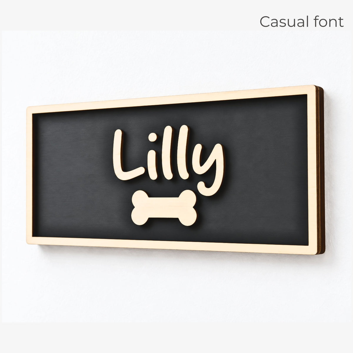 Personalised Wooden Dog Sign | Coloured Pet Name Plaque | Choice of Size, Font & Dog Icon - Mac and Lilly