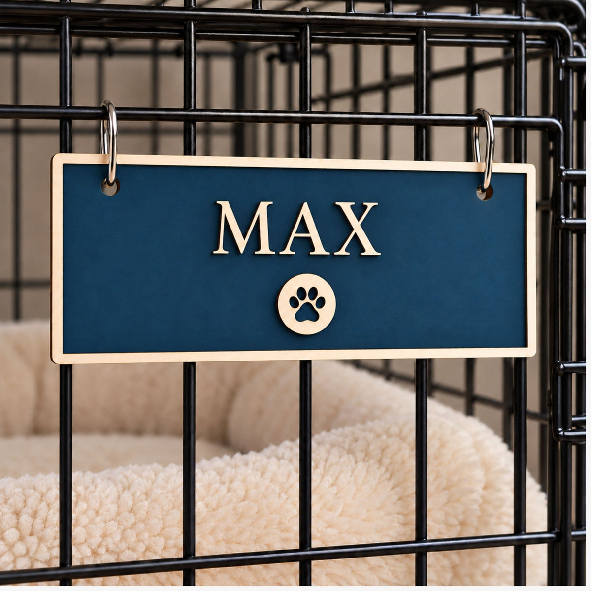 Personalised Wooden Dog Sign | Coloured Pet Name Plaque | Choice of Size, Font & Dog Icon - Mac and Lilly