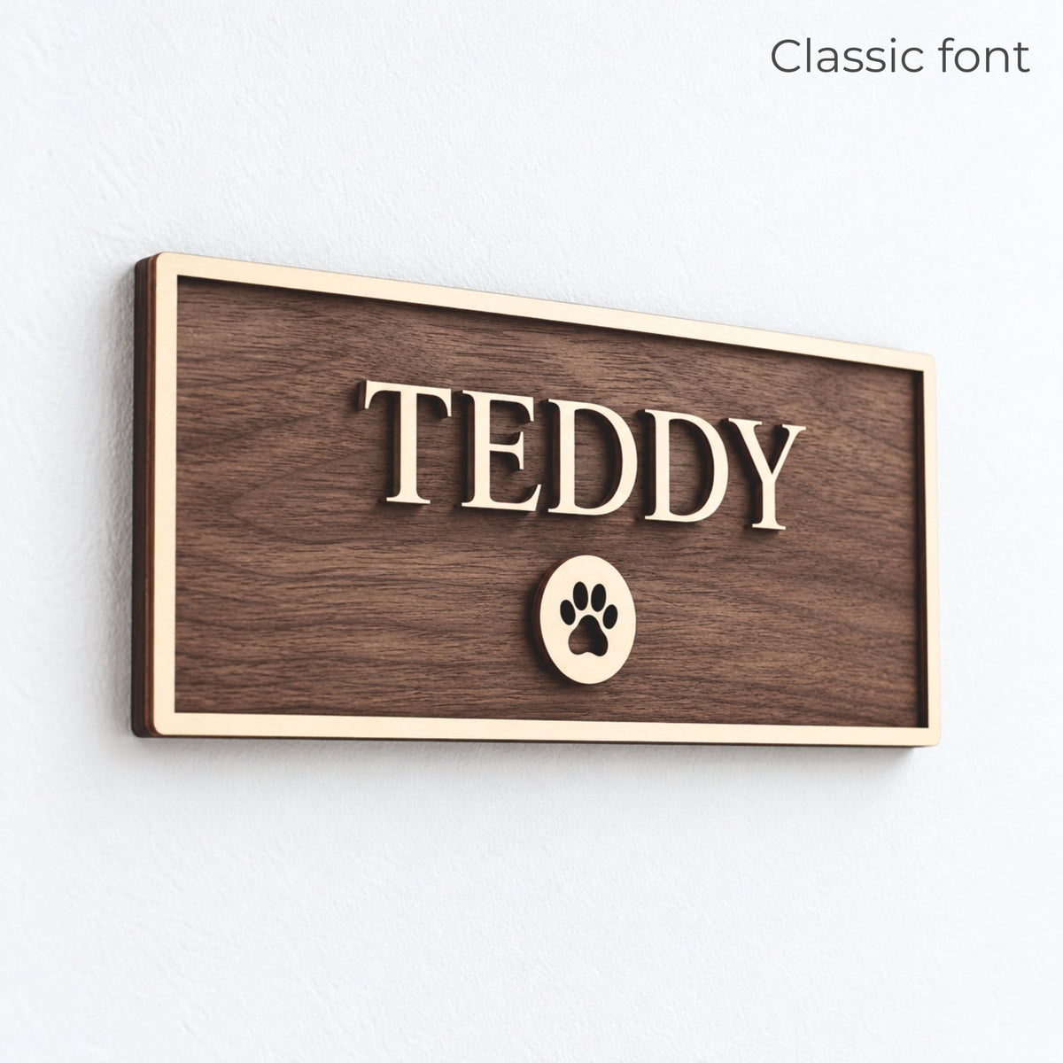 Personalised Wooden Dog Sign | Size & Design Options | Wood Veneer - Mac and Lilly
