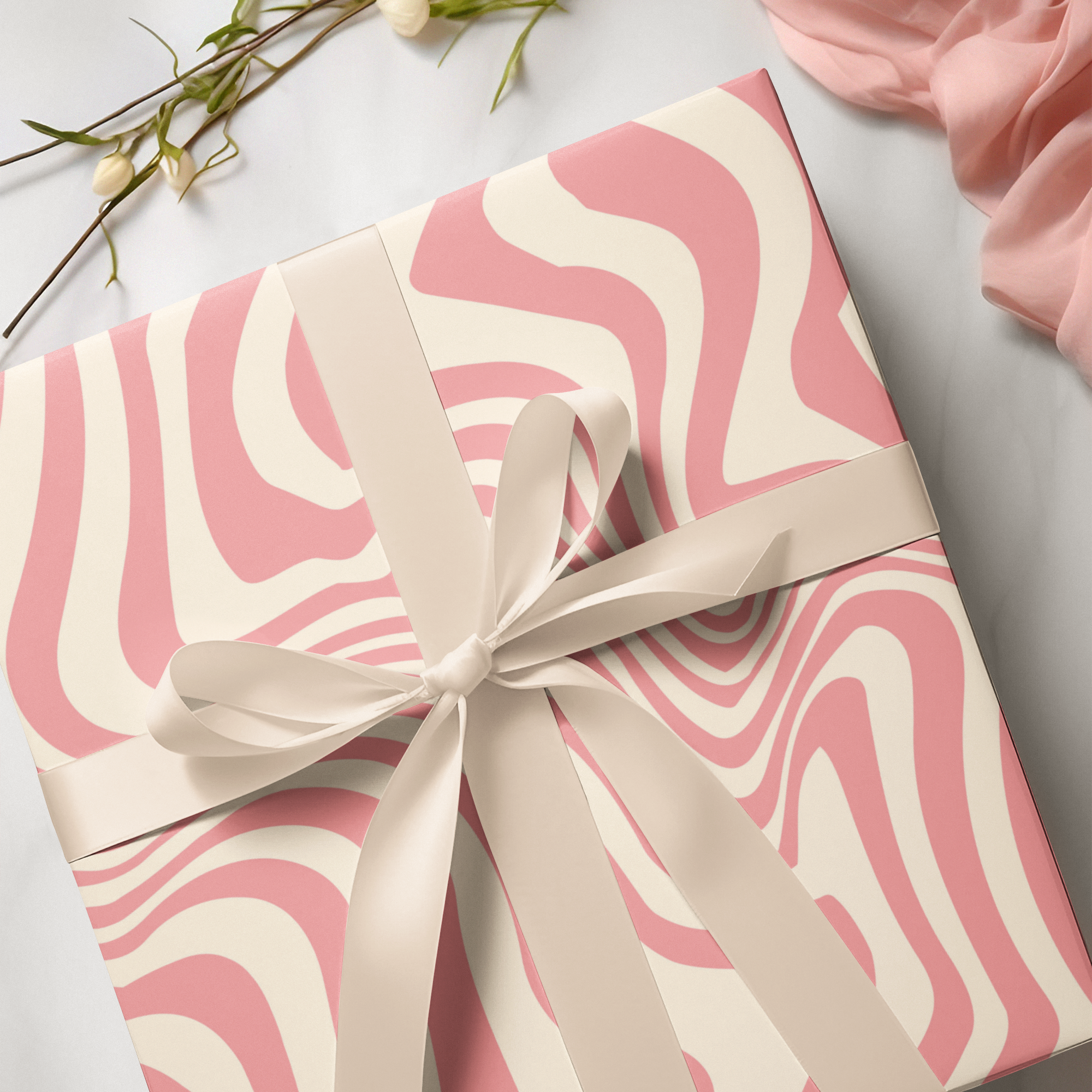 Funky Swirl Luxury Gift Wrap Set – Yellow, Pink or Green