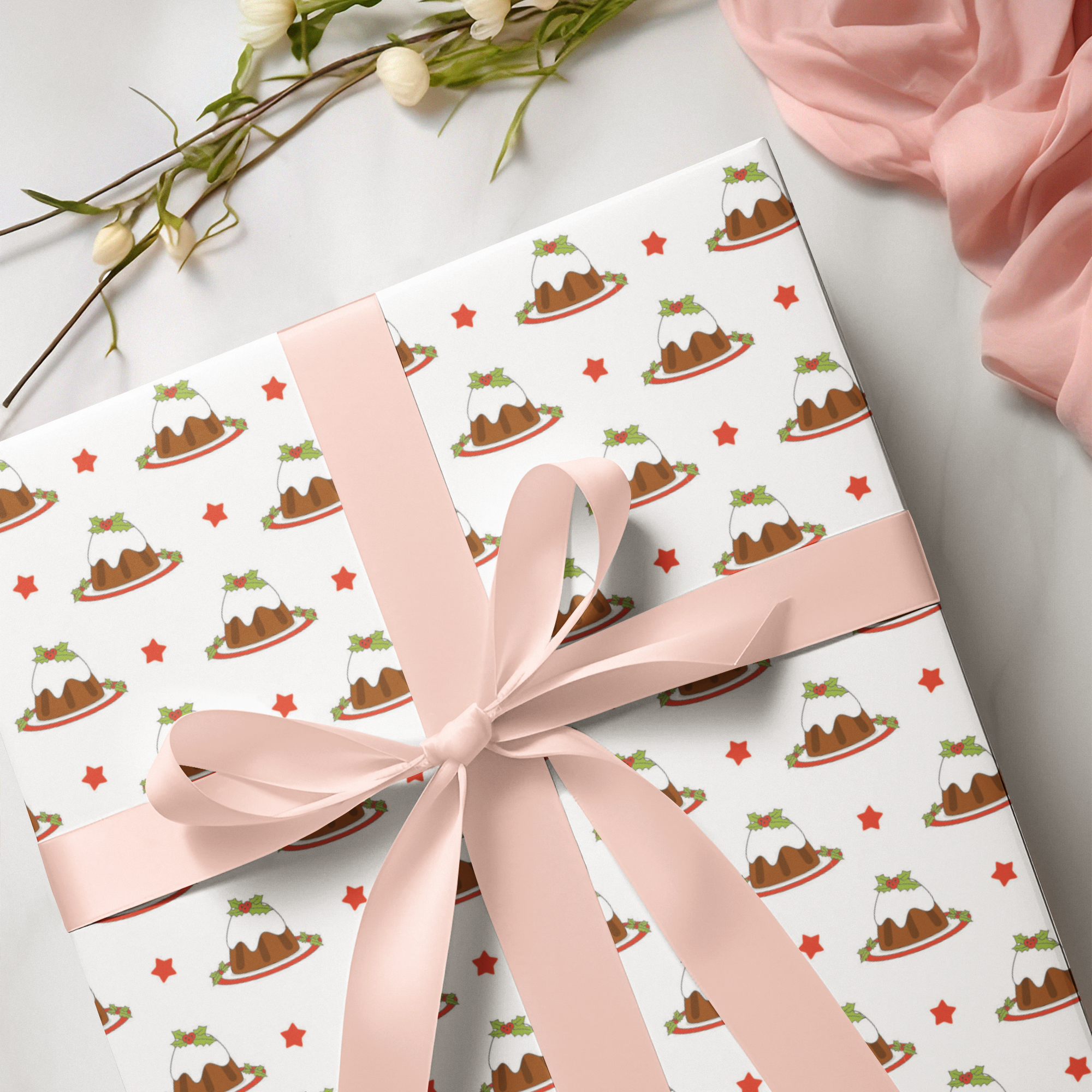 Christmas Pudding Gift Wrapping Paper