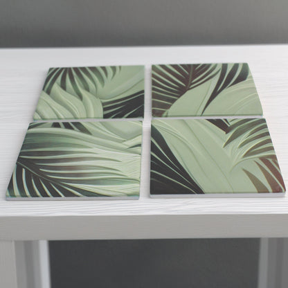 Large Leaf Ceramic Coaster Set of 4