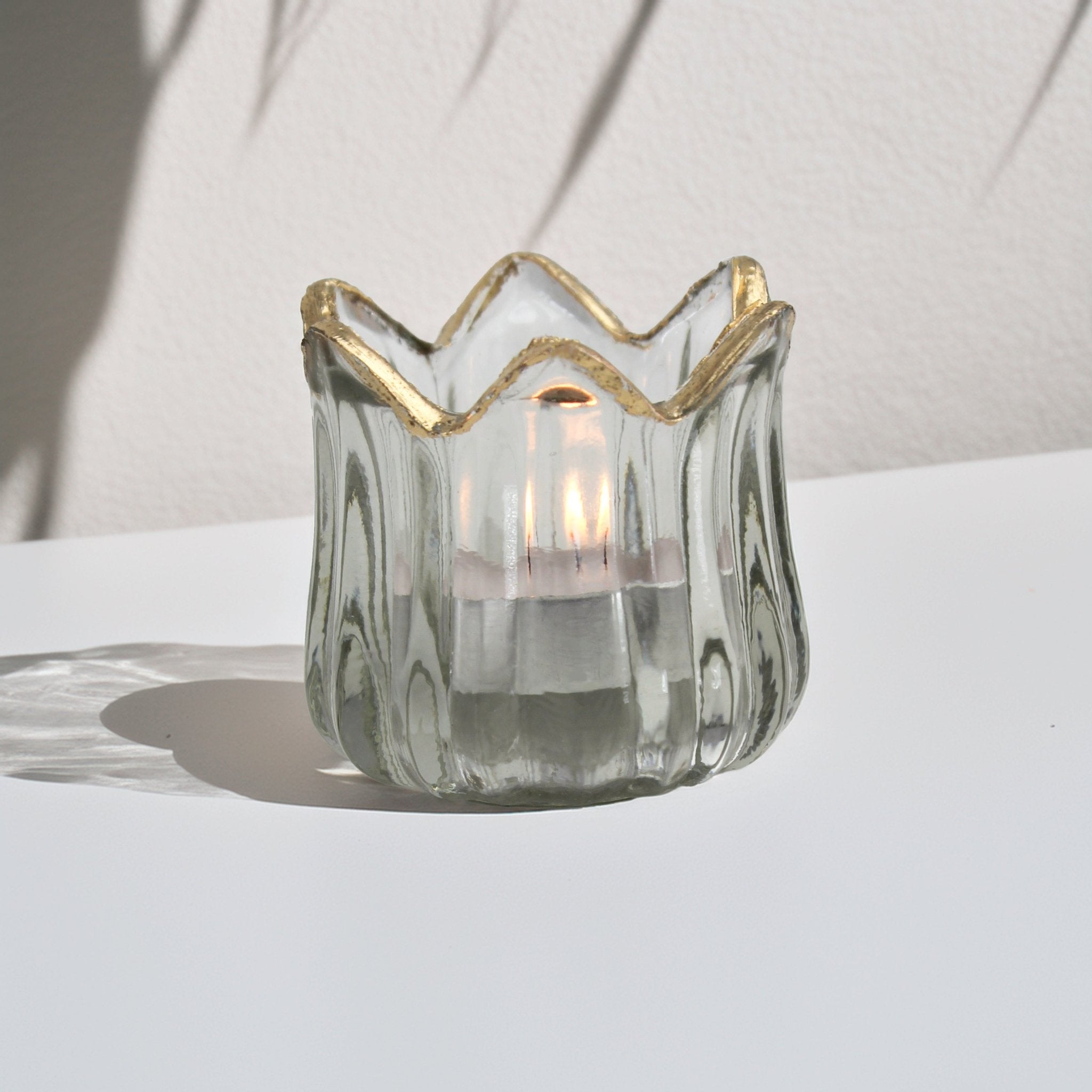 Tulip Glass Tea Light Holder - Mac and Lilly