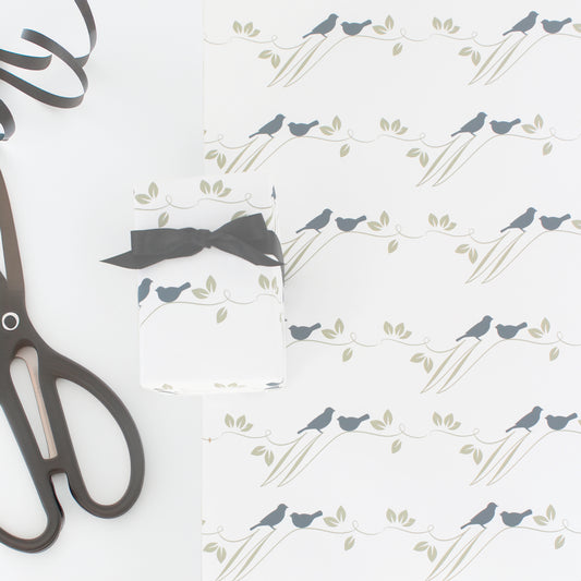 Elegant Bird on Branch Gift Wrapping Paper,