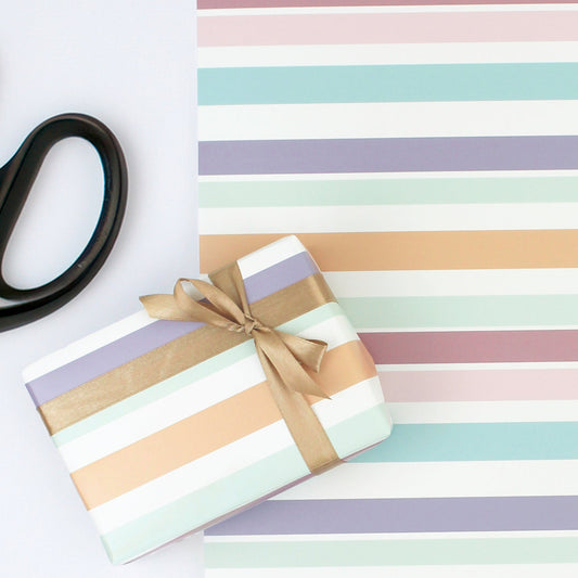 Luxury Pastel Wide Stripe Wrapping Paper