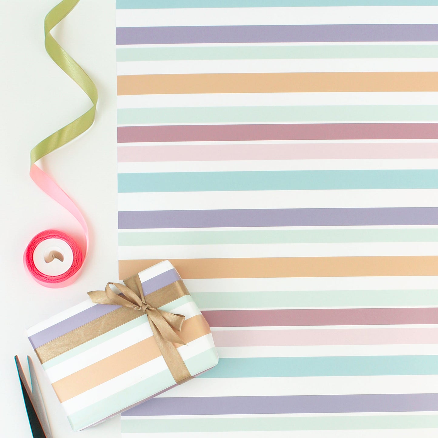 Luxury Pastel Wide Stripe Wrapping Paper