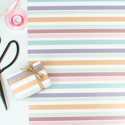 Luxury Pastel Wide Stripe Wrapping Paper