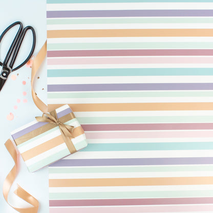 Luxury Pastel Wide Stripe Wrapping Paper