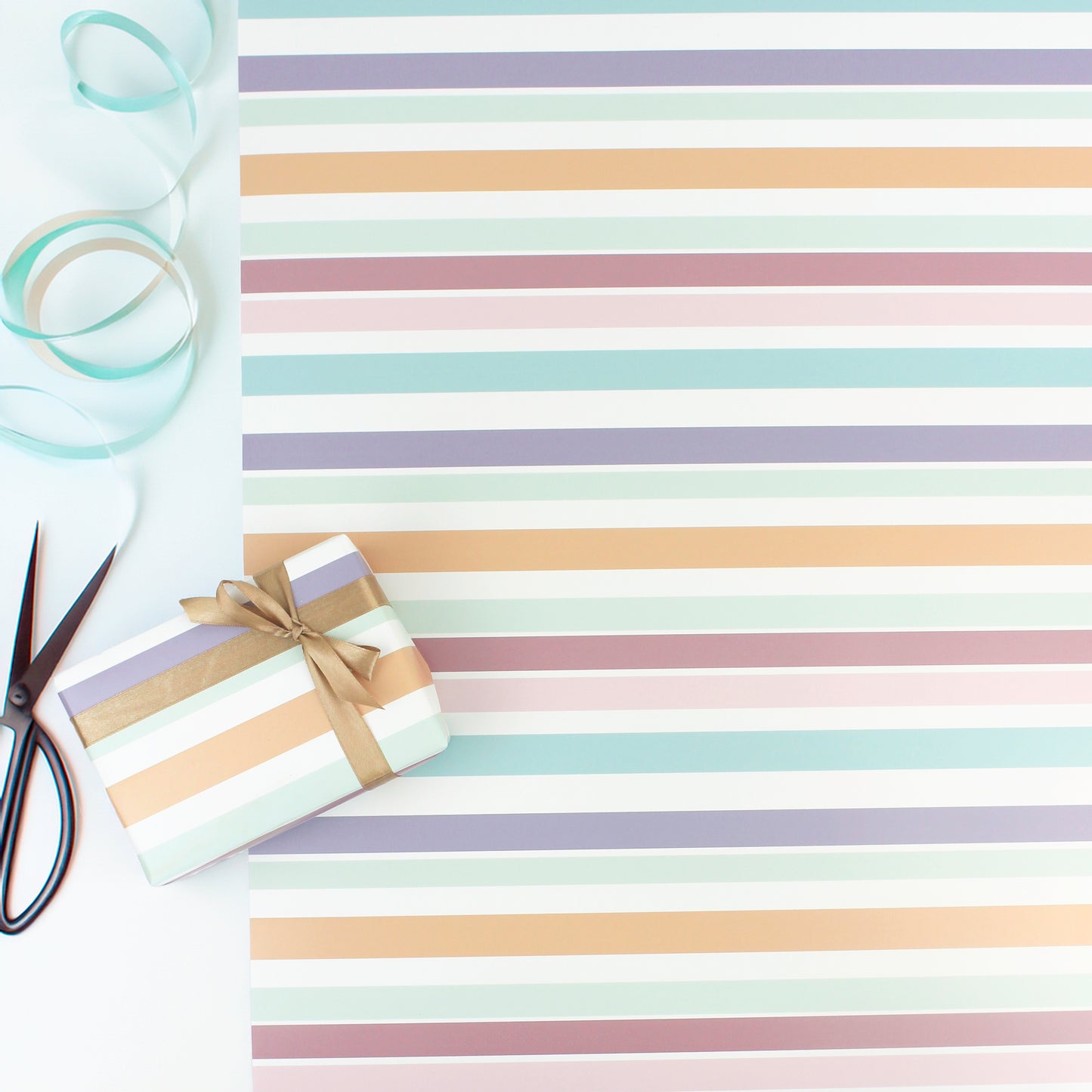 Luxury Pastel Wide Stripe Wrapping Paper