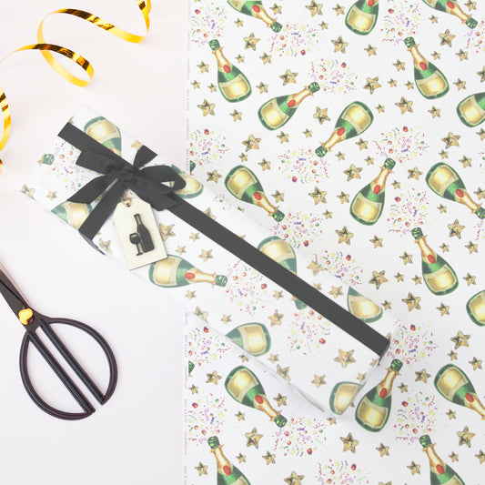 Celebration Champagne Bottle Gift Wrapping Paper